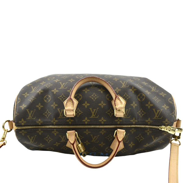 LOUIS VUITTON Speedy 40 Bandouliere Heritage Monogram Canvas Travel Bag Brown