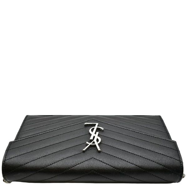 YVES SAINT LAURENT Wallet on Chain Leather Shoulder Bag Black