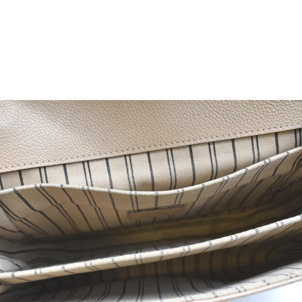 LOUIS VUITTON Metis Pochette Empreinte Leather Crossbody Bag Beige