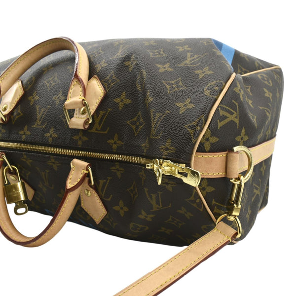 LOUIS VUITTON Speedy 40 Bandouliere Heritage Monogram Canvas Travel Bag Brown