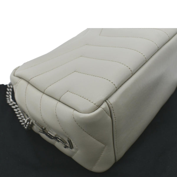 YVES SAINT LAURENT Loulou Y Small Calfskin Leather Crossbody Bag White