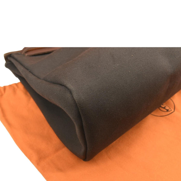 HERMES Herbag MM Canvas Leather Shoulder Bag Brown