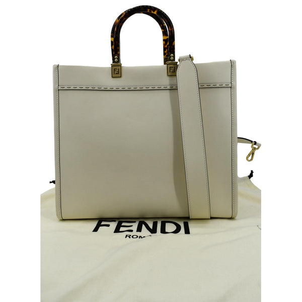 Fendi Sunshine Plexiglass Leather Shoulder Tote Bag - Back