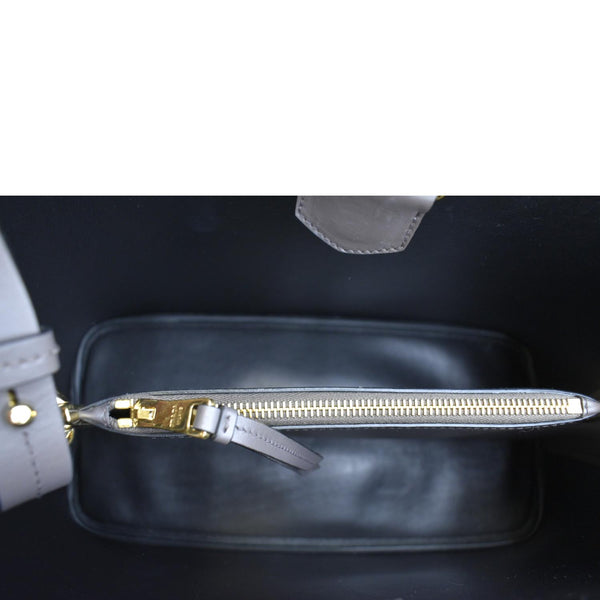 Prada Matinee Saffiano Leather Shoulder Bag Fumo - Inside