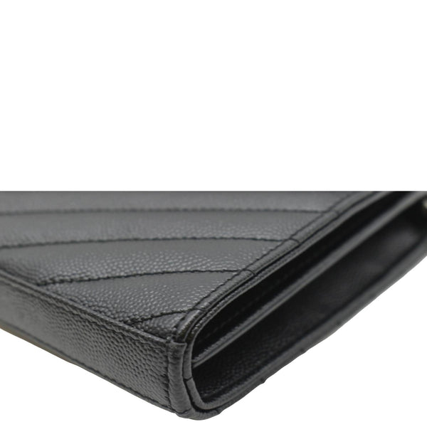 YVES SAINT LAURENT Wallet on Chain Leather Shoulder Bag Black