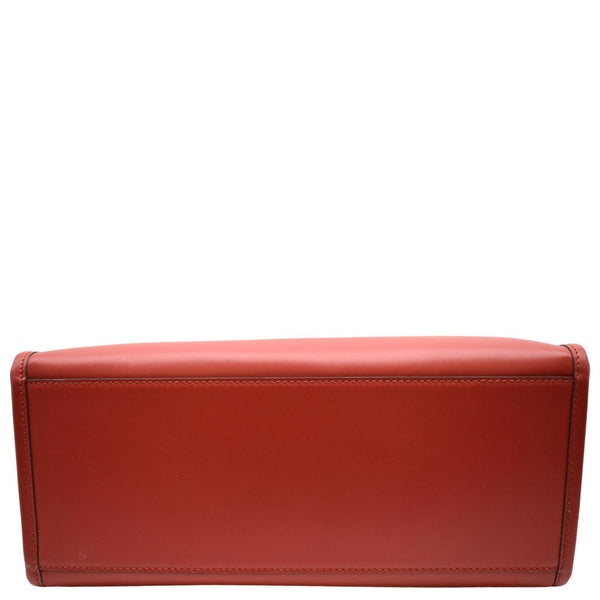 FENDI Sunshine Plexiglass Leather Shoulder Tote Bag Red