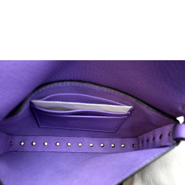 VALENTINO Garavani Rockstud Flap Leather Crossbody Bag Wisteria