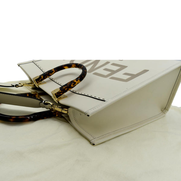 Fendi Sunshine Plexiglass Leather Shoulder Tote Bag - Top Left