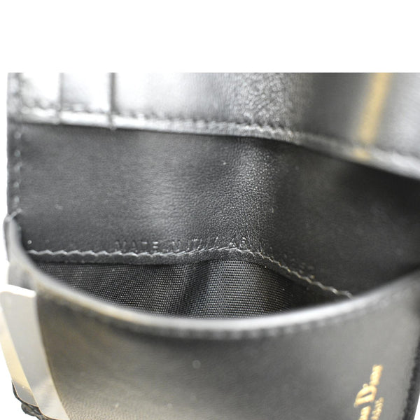 CHRISTIAN DIOR Saddle Grained Calfskin Leather Wallet Black