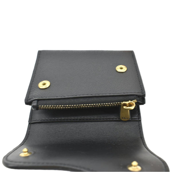 CHRISTIAN DIOR Saddle Grained Calfskin Leather Wallet Black
