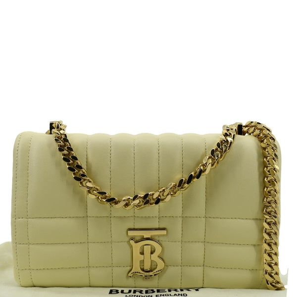 BURBERRY Lola Medium Quilted Leather Shoulder Bag Cool Lemon