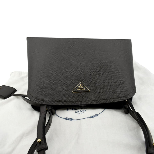 Prada Matinee Saffiano Leather Shoulder Bag Fumo - Top