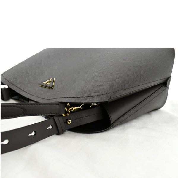 Prada Matinee Saffiano Leather Shoulder Bag Fumo - Top Left