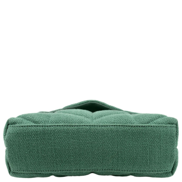 YVES SAINT LAURENT Loulou Puffer Mini Quilted Canvas Crossbody Bag Light Green