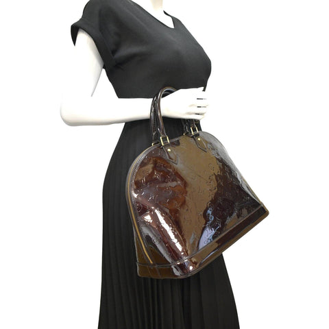 Louis Vuitton Alma GM Monogram Vernis Satchel Bag - Full View