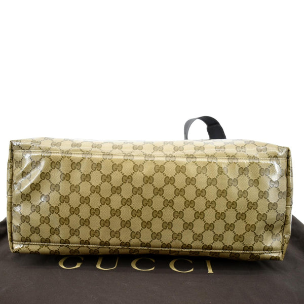 GUCCI Crystal GG Monogram Flap Coated Canvas Messenger Bag Beige 272350