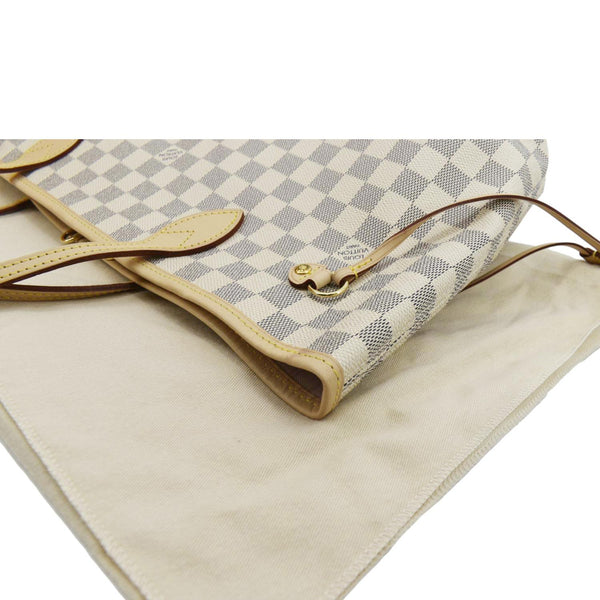 Louis Vuitton Neverfull MM Damier Azur Shoulder Bag - Top Left