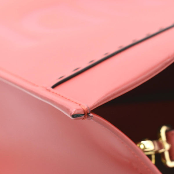 FENDI Sunshine Plexiglass Leather Shoulder Tote Bag Red