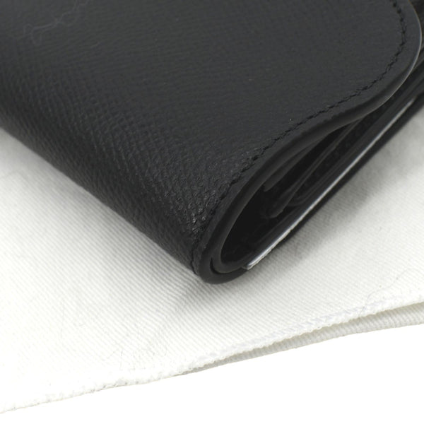 CHRISTIAN DIOR Saddle Grained Calfskin Leather Wallet Black