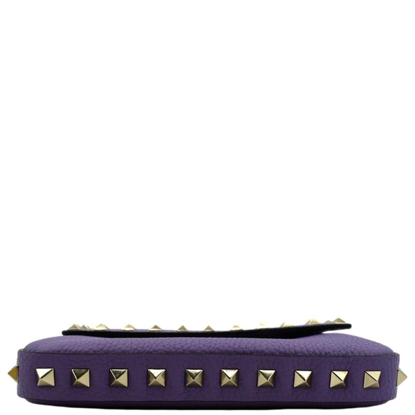 VALENTINO Garavani Rockstud Flap Leather Crossbody Bag Wisteria