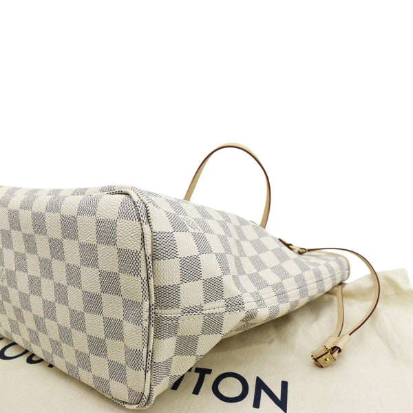 Louis Vuitton Neverfull MM Damier Azur Shoulder Bag - Bottom Right