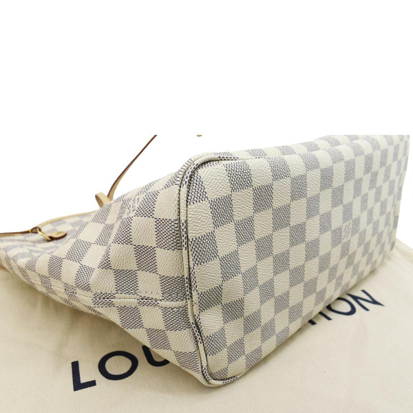 Louis Vuitton Neverfull MM Damier Azur Shoulder Bag - Bottom Left