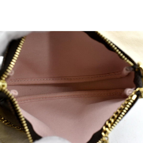 LOUIS VUITTON Christmas Animation Pochette Damier Ebene Accessoires Pouch Rose Ballerine