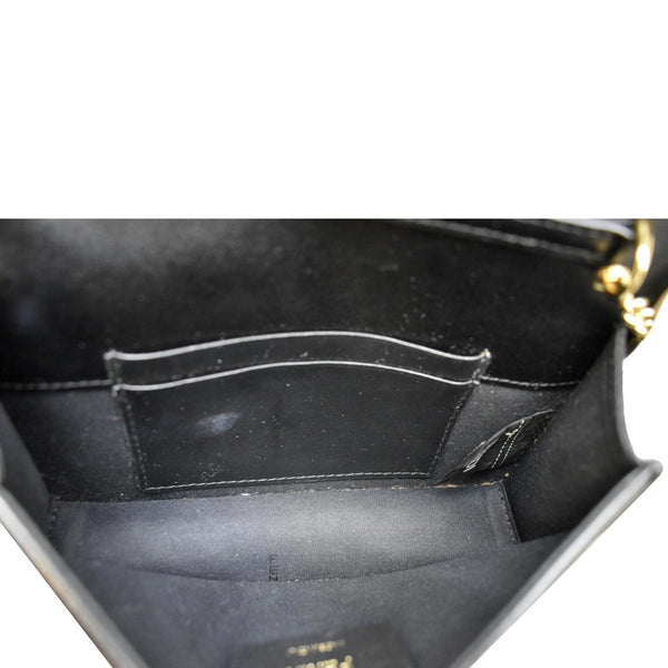 FENDI Liberty F Vitello Leather Crossbody Belt Bag Black