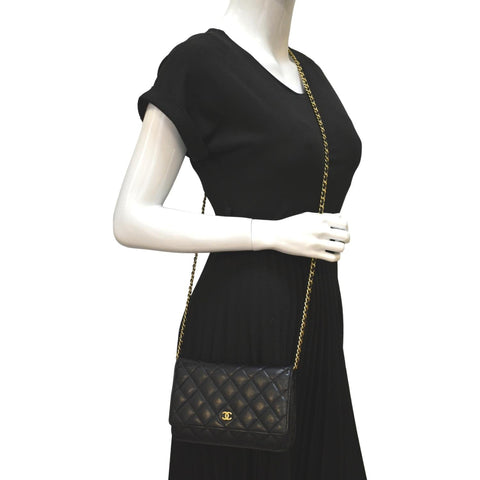 Chanel Boy Woc Caviar Leather Wallet Clutch Bag - Full View