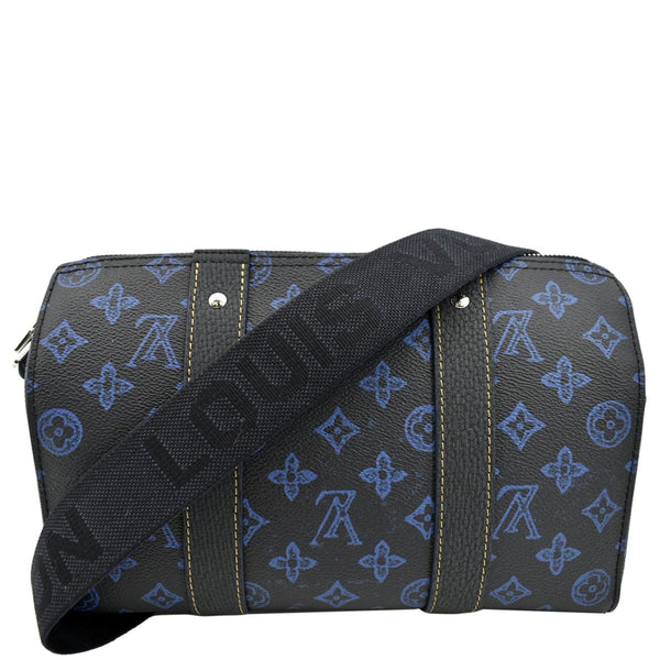 LOUIS VUITTON City Keepall Monogram Leather Travel Bag Blue
