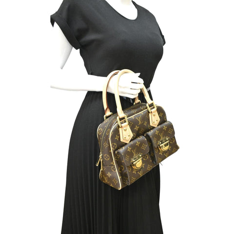 Louis Vuitton Manhattan PM Monogram Canvas Satchel Bag - Full View