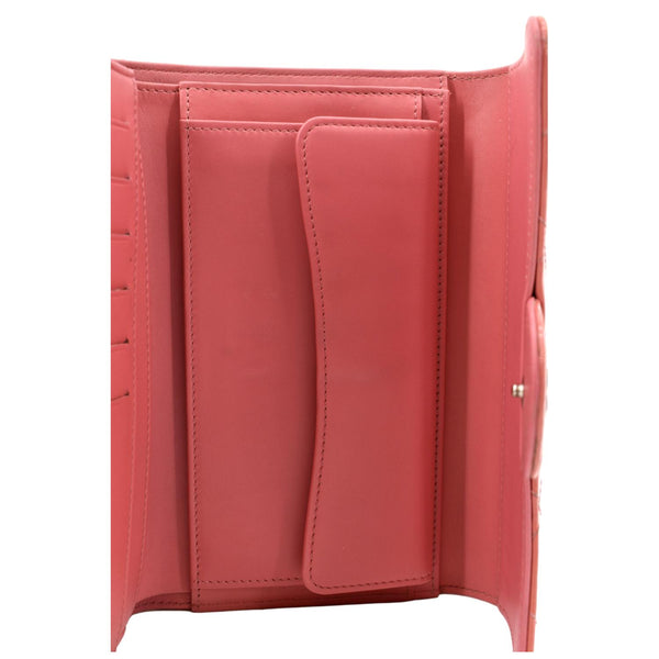 CHANEL Quilted Patent Leather Long Wallet Red