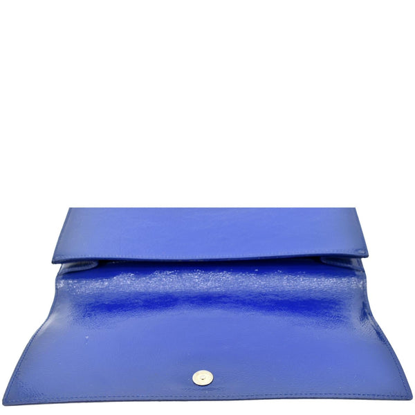 Yves Saint Laurent Belle de Jour Leather Clutch Bag - Open