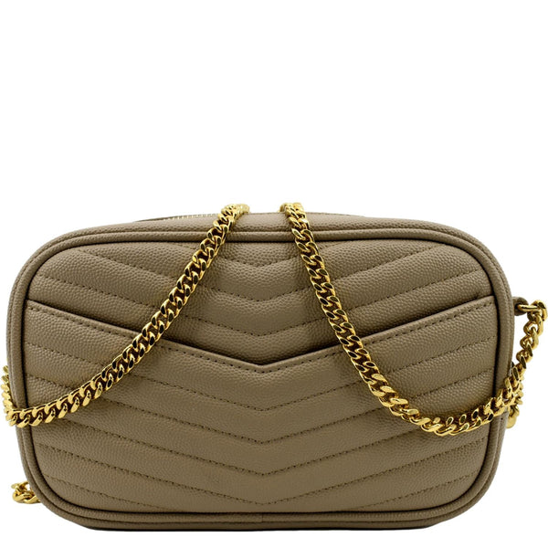 YVES SAINT LAURENT Mini Lou Grain De Poudre Camera Bag Beige