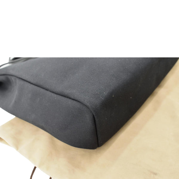 Hermes Herbag Canvas Leather Shoulder Bag Black - Bottom Left
