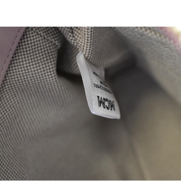 MCM Delmy Visetos Monogram Canvas Leather Shoulder Bag Pink