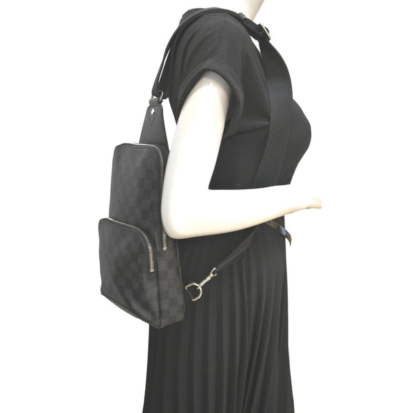 Louis Vuitton Avenue Sling Damier Graphite Backpack Bag - Full View