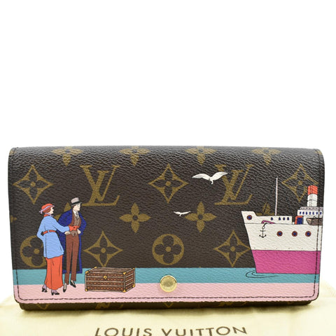 LOUIS VUITTON Sarah Evasion Monogram Canvas Wallet Brown
