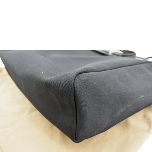 Hermes Herbag Canvas Leather Shoulder Bag Black - Bottom Right