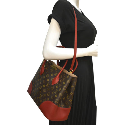 LOUIS VUITTON Flandrin Monogram Canvas Tote Shoulder Bag Cerise Cherry