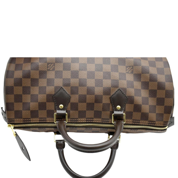 LOUIS VUITTON Speedy 35 Damier Ebene Satchel Bag Brown