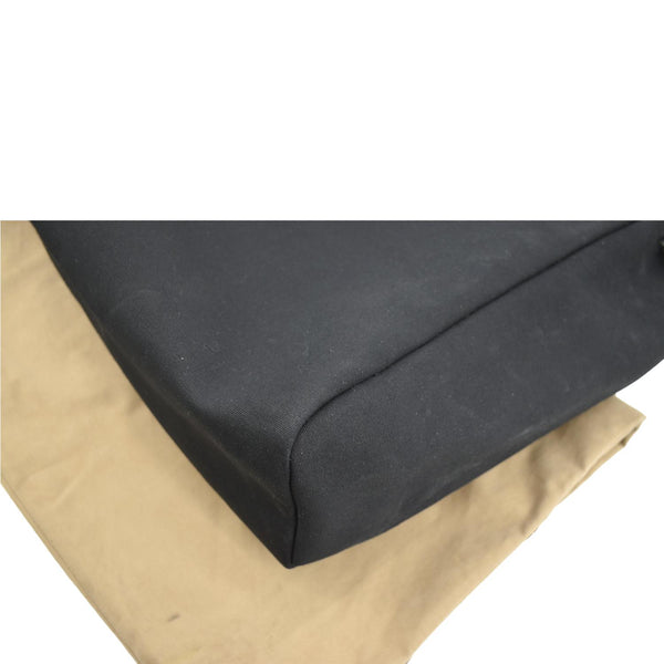 Hermes Herbag Canvas Leather Shoulder Bag Black - Left Corner