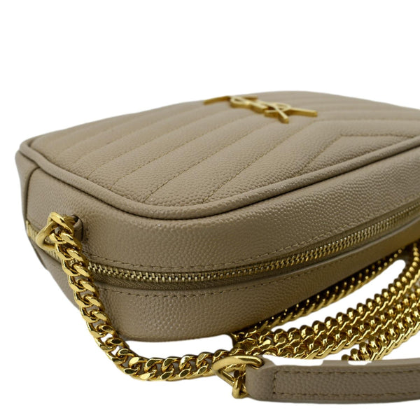 YVES SAINT LAURENT Mini Lou Grain De Poudre Camera Bag Beige