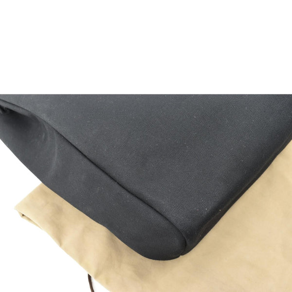 Hermes Herbag Canvas Leather Shoulder Bag Black - Right Corner