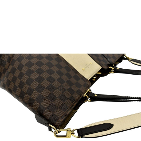 LOUIS VUITTON Jersey Damier Ebene Shoulder Bag Creme