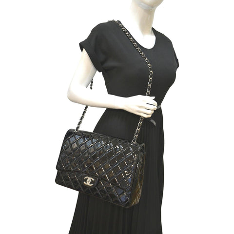 Chanel Classic Maxi Double Flap Leather Shoulder Bag - Full View