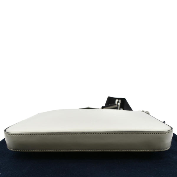 Prada Brushed Leather Shoulder Bag in White Color - Bottom