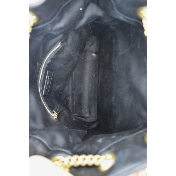 YVES SAINT LAURENT Sequin Leather Backpack Bag Black