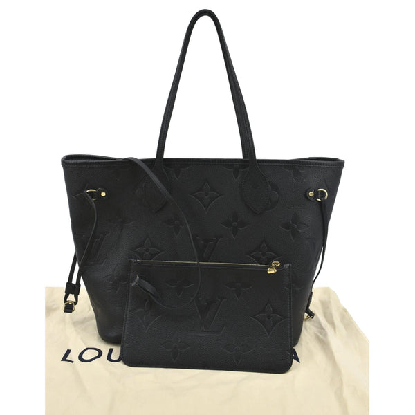 LOUIS VUITTON Neverfull MM Monogram Empreinte Tote Bag Black