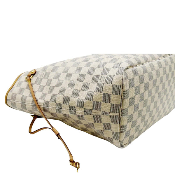 LOUIS VUITTON Neverfull MM Damier Azur Shoulder Bag White